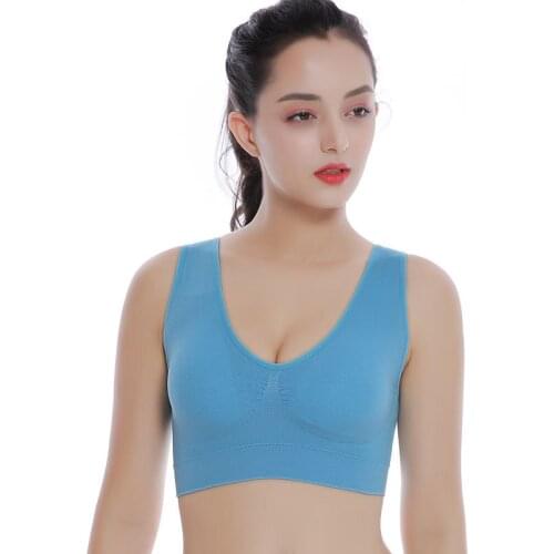 Breathable No Rim Sports Bra Women Plus Size 3XL Seamless Yoga Running Fitness Bra Crop Tops Gym Full Cup Bra