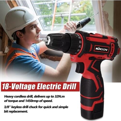 18V Electric Drill Rechargeable Lithium Battery Cordless Electric Screwdriver Hand Drills Brush Motor Home Electric Power Tools