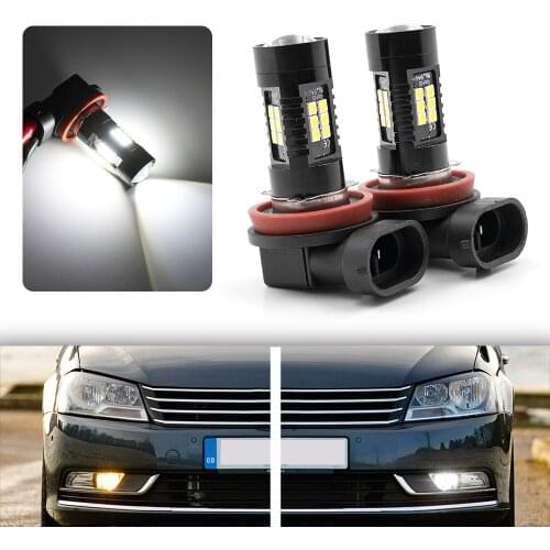 2Pc White Canbus No Error H8 LED Fog Light Bulb For 2010-2014 VW PASSAT B7 LED Driving DRL Daytime Running Light