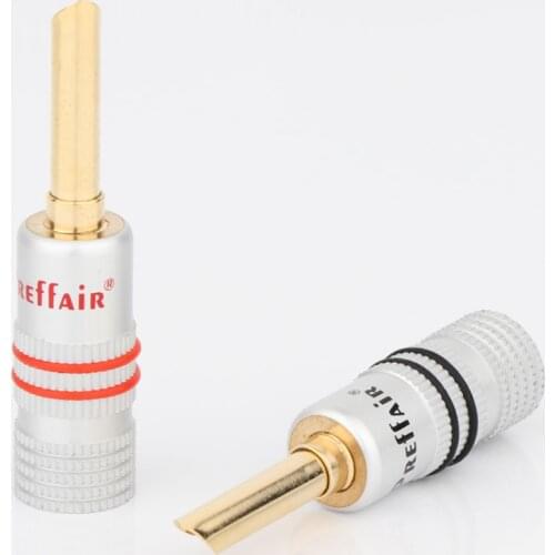 8PCS Preffair BA1466 Screw Gold Plated Banana Speaker Plug Connectors for Speaker Wire, Wall Plate, Home Theater, Audio