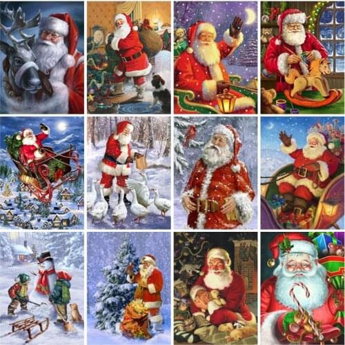 Diy 5D Diamond Painting Full Square Drill Christmas Gift Cartoon Resin Embroidery Santa Claus Mosaic Cross Stitch Home Decor