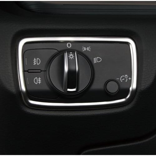 For Audi Q2 2017 2018 Stainless Steel Interior Head Light Lamp Adjustment Frame Cover Trim 1pcs Car Styling Accessories