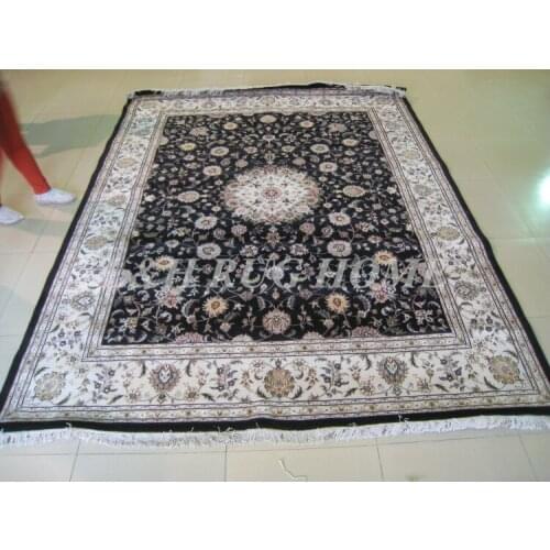 Free shipping 8'X10' 160Line Hand-knotted Wool and Silk Oriental Persian Rug handmade persian carpet