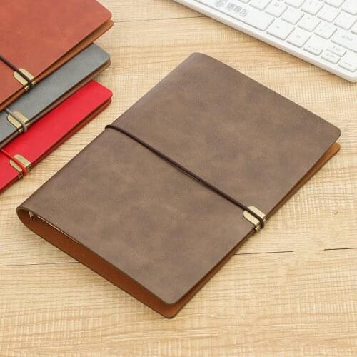 Soft Leather Notebook A5 Notepad Creative Diary Multi-function Storage 6 Hole Loose Leaf Simple Bandage Planner Notepad