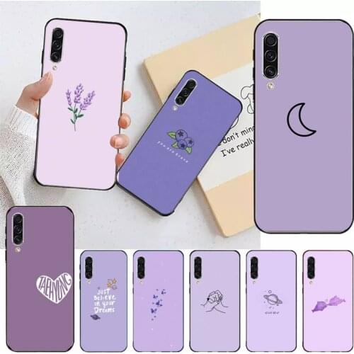 Purple background pattern aesthetics Phone Case For Samsung galaxy S 9 10 20 A 10 21 30 31 40 50 51 71 s note 20 j 4 2018 plus