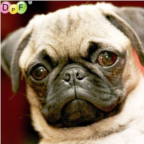 DPF Pug dog Diamond Painting Resin square full diamond Decorative embroidery mosaic picture cross stitch needlework home decor