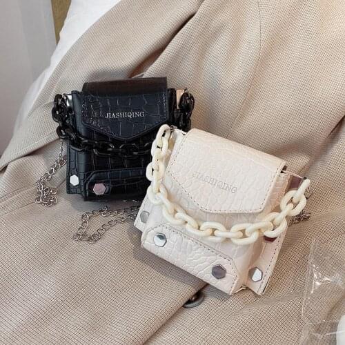 European Fashion Female Square Bag 2021 New Quality PU Leather Womens Retro Handbag Rivet Lock Chain Shoulder Messenger Bags