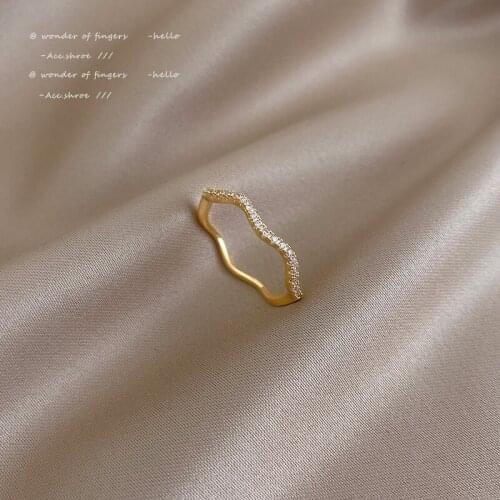 2021 New Classic Geometric Gold Rings Korean Fashion Jewelry Wedding Girls Finger Simple Accessories Rings For Woman Gift