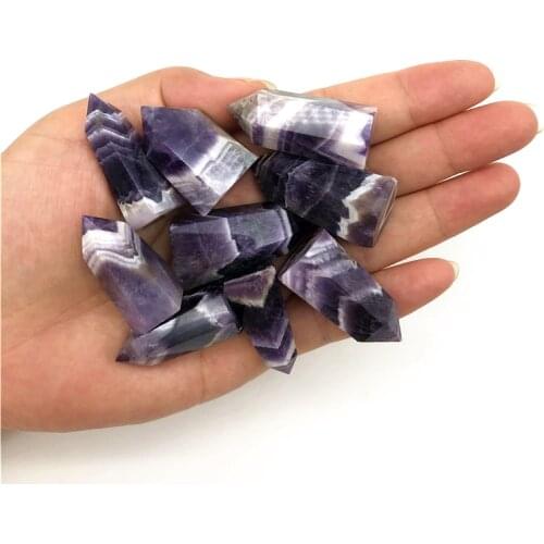 Beautiful 1PC Natural Mini Dream Amethyst Column Hexagonal Prism Quartz Home Decoration for Fengshui Natural Quartz Crystals