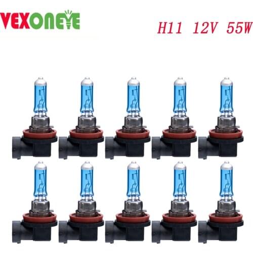 10pcs H11 12V 55W Super Light Halogen Bulbs H11 Auto lamp Halogen Bulbs