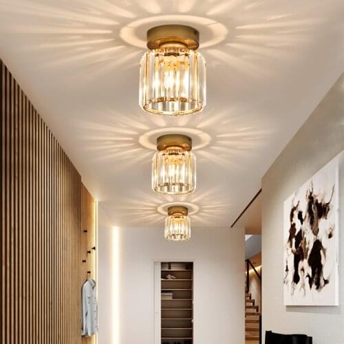 Hot Sale Crystal Ceiling Light Nordic Indoor Home Light Fixtures Luminaire Modern LED Chandelier Light for Hall Corridor Bedroom