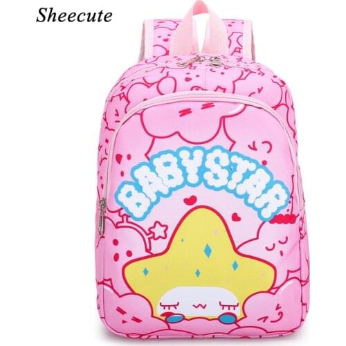 Fashion School Backpack Children Bags Cute Cartoon Boys and Girls Kindergarten School Bags Waterproof Nylon Kids Backpacks