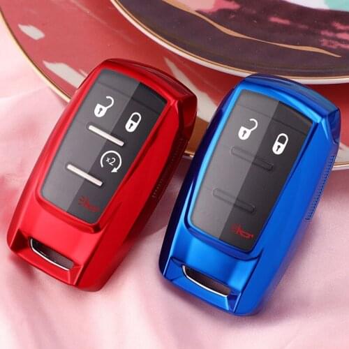 Soft TPU Car Key Fob Shell Cover Case For Ram 2500 3500 4500 5500 2019 for Chrysler Couve Dodge Jeep Grand Cherokee Ring
