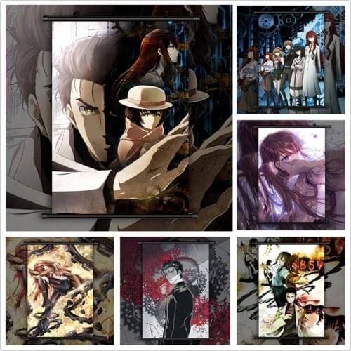 Wall Artwork Canvas Mural Pictures Paintings Steins Gate Print Poster Plastic Animation Manga Hanging Scrolls Home Decoration