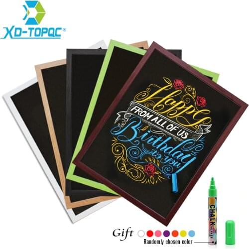 New 30*40cm Blackboard 15 Colors MDF Frame For Chosen A3 Magnetic Chalkboard Dry Erase Bulletin Board Wooden Message Chalk Board