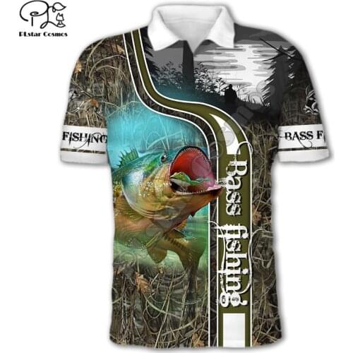 PLstar Cosmos Fishing 3D Printed 2021 New Fashion Summer Men Polo Shirts Short-Sleeve Male Casual Wear Brand T-Shirt Style-F31