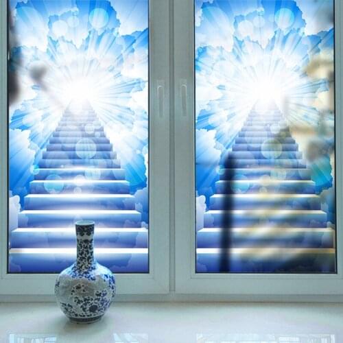 Environmental protection home window wall stickers living room bedroom cloud ladder beautification decoration home wall decals