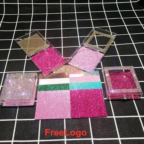 Wholesale diamond false eyelash packaging box fake 3d mink eyelashes boxes faux cils magnetic case lashes empty square makeup