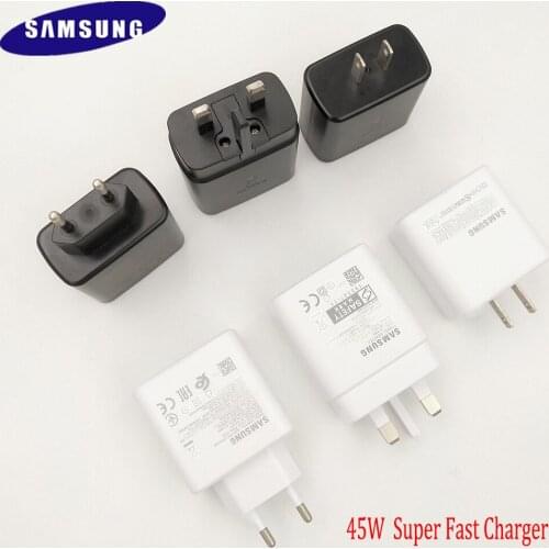 45W Original SAMSUNG USB-C Super Fast Charger EU/US/UK PD Quick Charger Adapter EP-TA845 For GALAXY Note 20 S21 S20 Ultra A52 5G