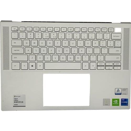 Original For DELL Inspiron 7400 7401 Palmrest Upper Case Keyboard Bezel Cover US silver