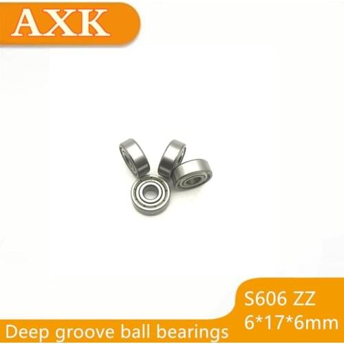 2019 Direct Selling Hot Sale Free Shipping S606 606 2z S606zz Abec-3 (10pcs) 6x17x6mm Stainless Steel Bearing 606zz/ss