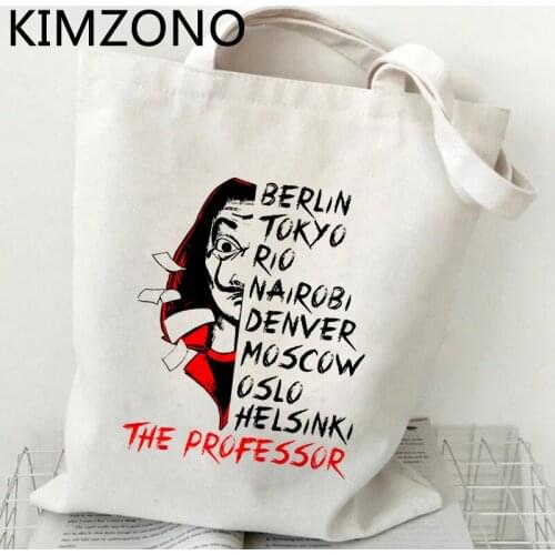 La Casa De Papel shopping bag recycle bag bolso jute bag eco bolsas de tela bag tote net foldable woven cabas