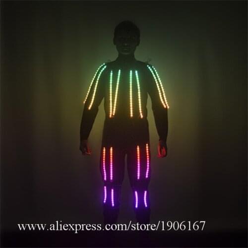Led Motorboat Boat Water Show Waterproof Robot Suit RGB Led Luminous Clothing LED colorful Magic Light Up Props Clothes Armor