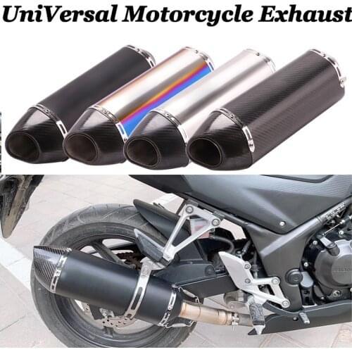 Motorcycle Carbon Fiber Exhaust Pipe Escape With DB Killer For NC750X CBR300 Ninja 400 Z900 GSX750R K6 R6 Modified Moto Muffler