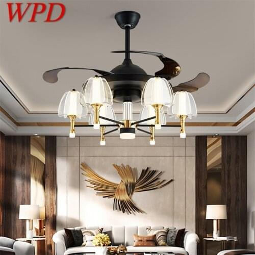 WPD Fan Ceiling Lamp With Remote Control Invisible Fan Blade LED Fixtures Home Decorative For Living Room Bedroom Restaurant