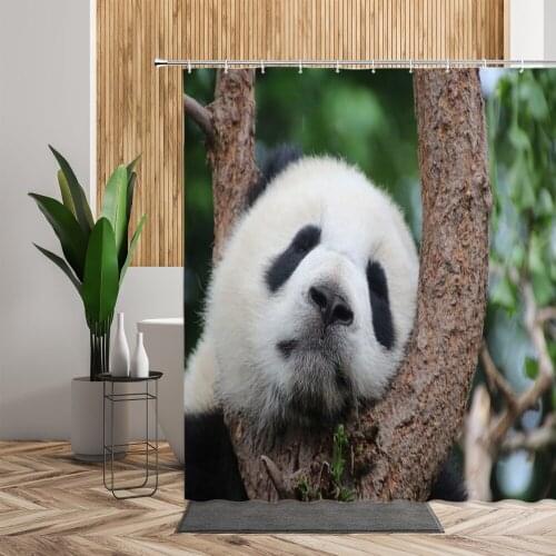 Panda Shower Curtain China Lovely Animal Bathroom Curtains Wall Decoration Waterproof Polyester Fabric Home Decor Bathtub Screen