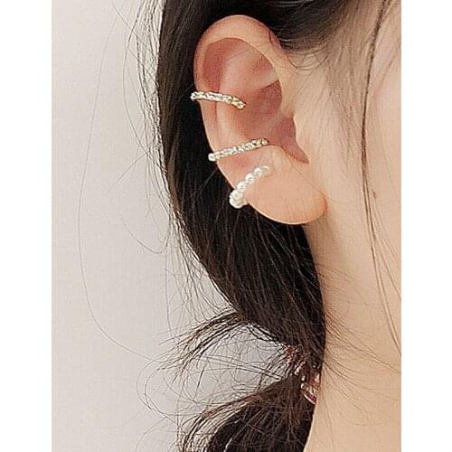 NO Piercing Rhinestone Pearl Multi-layer Ear Cuff Earrings 2021 Trend For Women Stud Clip Earrings Girl Earrings Jewelry Bijoux