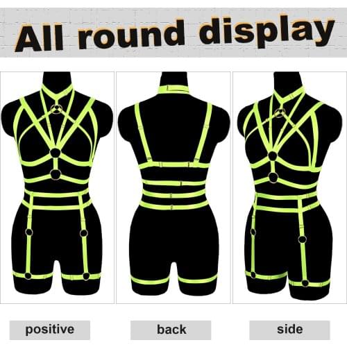 Women Harness Suspender Pole Dance Straps Full Bondage Underwear Garter Belt Multicolor Sexy Lingerie Belts Prom Rave Costume