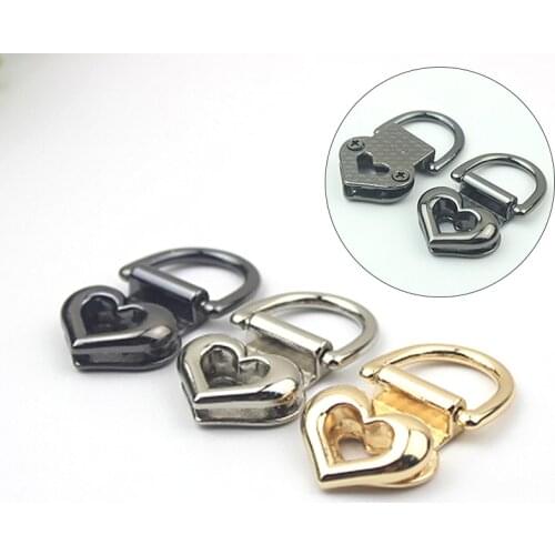 1PC Metal Clamp With Side Anchor Reinforcement Hook Heart Shape Side Anchor Connection With D-Ring Luggage Hardware Accessories