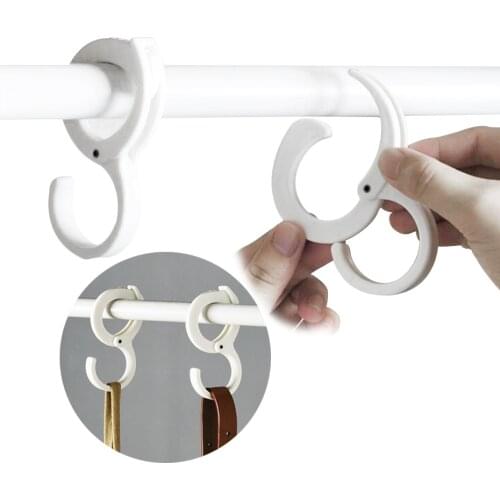 2pcs Plastic S-Shape Hooks Multi-Purpose Kithcen Bathroom Hanging Buckle Hooks Adjustable Clothes Bag Key Clasp Holder