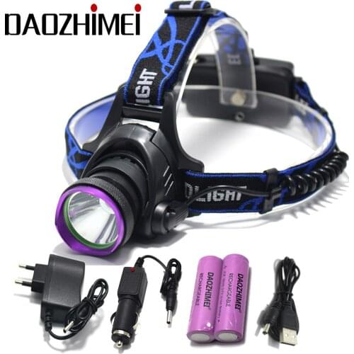 2000 Lumens XM-L XML T6 LED Headlamp Headlight Flashlight Head Lamp Light + 2*18650 battery + charger + Car Charger