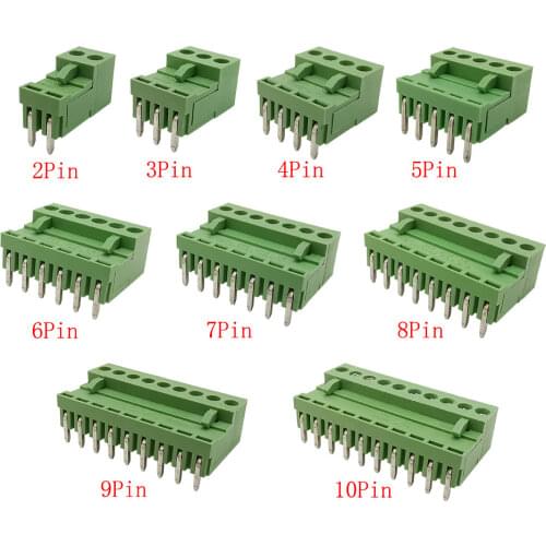 5Pairs Pitch 3.96 mm HT3.96 PCB Screw Terminal Block Connector Plug-Pin Right Angle Header Socket 2P 3P 4P 5P 6P 7P 8P 9P 10 Pin