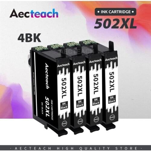 Aecteach T502XL 502 502XL full Ink Cartridge with Chip Compatible for epson XP5100 XP5105 WF2860 WF2865 Printers