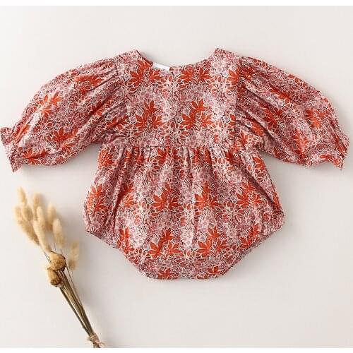 Infant Baby Girls Rompers Retro Plaid Newborn Summer Autumn Children Long Sleeved Clothing for Babies Baby Clothing One Piece