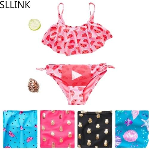 2-9YearsTwo piece girls' swimsuit for ages 2-9 2021 girls' pineapple childrens swimsuit