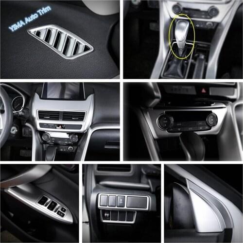 Lapetus Matte Interior Refit Kit For Mitsubishi Eclipse Cross 2018 - 2021 Pillar A Speaker / Gear Shift Head Knob Cover Trim ABS