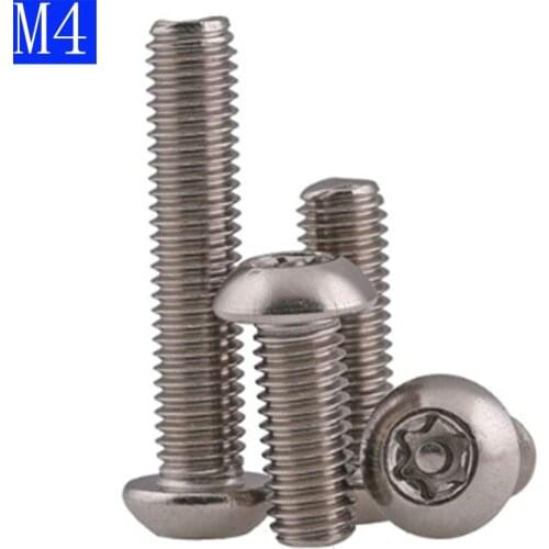 M4 M4 x 0.7 304 Stainless steel Pin Tamper Torx Security Button Head Screw Bolts