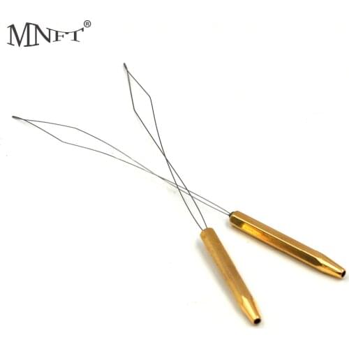 MNFT 1PCS Extra-long Brass Bobbin Threader Fly Tying Tool Half Hitch Handle Tool