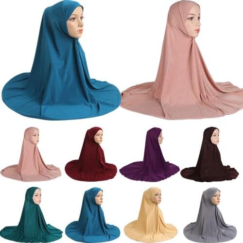 Muslim Women Hijab Scarf Islamic Overhead Long Amira Prayer Khimar Headscarf Turban Arab Pullover Overhead Hijabs Prayer Hat New