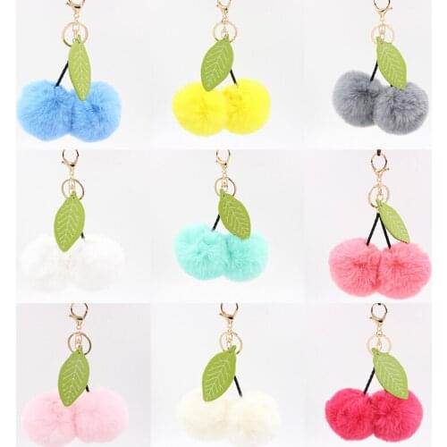 New fruit seriescherry ball key chain pendant girl bag accessories car pendant