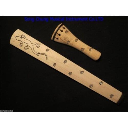 One set baroque style design nature maple 4/4 violin fingerboard /tailpieces