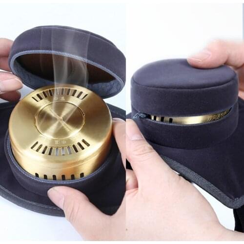 3colors Velvet Bag Smokeless Moxibustion Box Chinese Moxa Sticks Burner Acupuncture Meridian Heating Therapy Warm Women