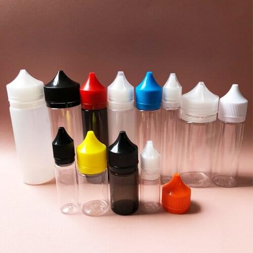 10ml-120ml PET Plastic Empty Dropper Liquid Eye Clear Water Bottle Long Tip Cap
