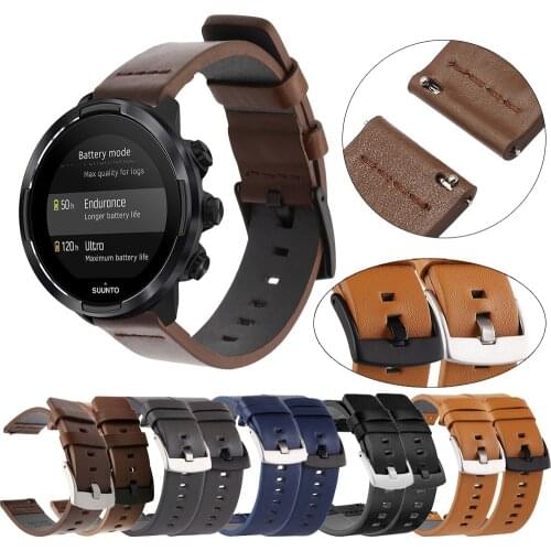 24mm Leather strap Watch Strap For Suunto 9 Baro Watch Band Suunto 7 Watchband Spartan Watch Band HR Bracelet D5 Smart Watch