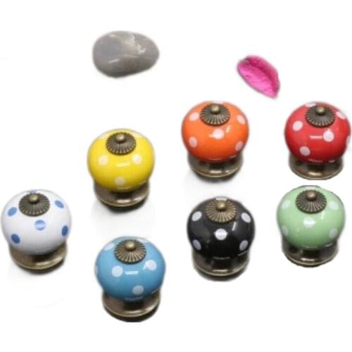 Retro Garderobe Ronde Enkel Gat Europese Kast Cartoon Zinklegering Pompoen Keramische Handvat Lieveheersbeestje Lade Handvat