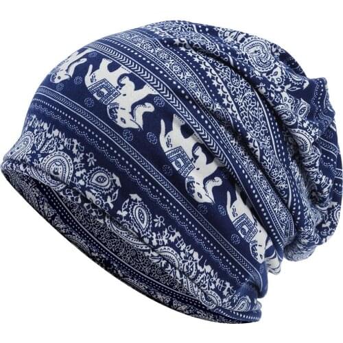 Digital Printing Beanie Thin Cotton Women Man Beanie Non-Allergic Hat Spring Summer Casual Skull Cap SA759